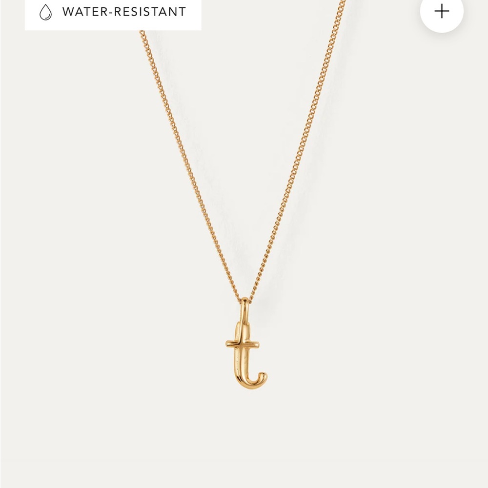 Jenny Bird Gold “t” monogram Necklace